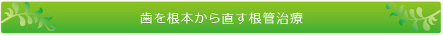 歯を根本から直す根管治療